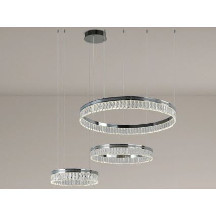 LED dimmable lustre en cristal suspendu sur câble THALIA LED/120W/230V 3000-6000K + télécommande