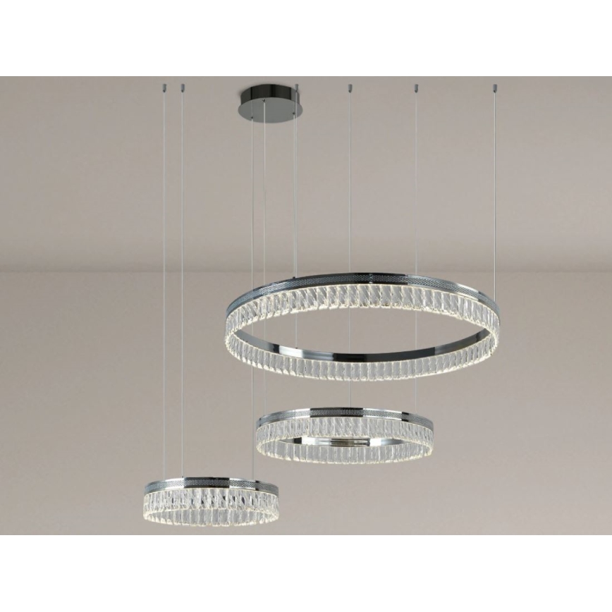 LED dimmable lustre en cristal suspendu sur câble THALIA LED/120W/230V 3000-6000K + télécommande