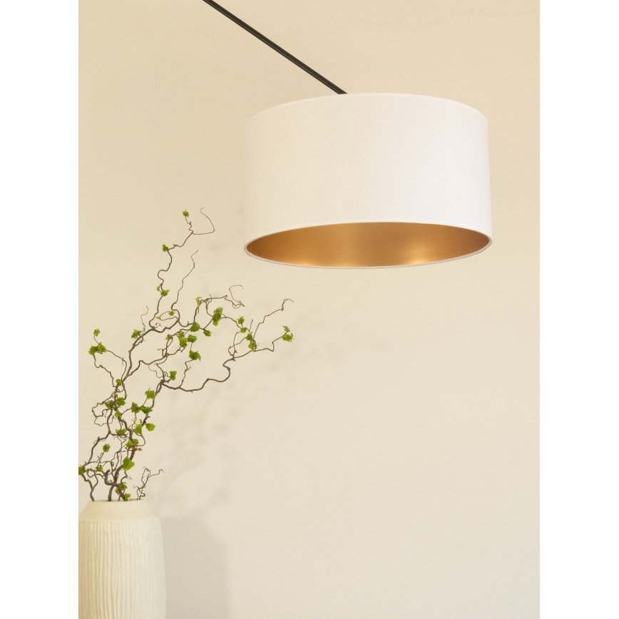 Suspension LED réglable sur tige GORTA 1xE27/60W/230V blanc/doré