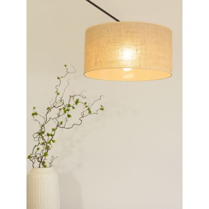 Suspension LED réglable sur tige GORTA 1xE27/60W/230V jute