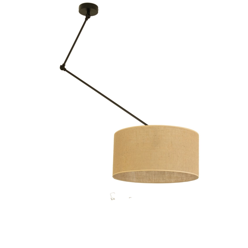 Suspension LED réglable sur tige GORTA 1xE27/60W/230V jute