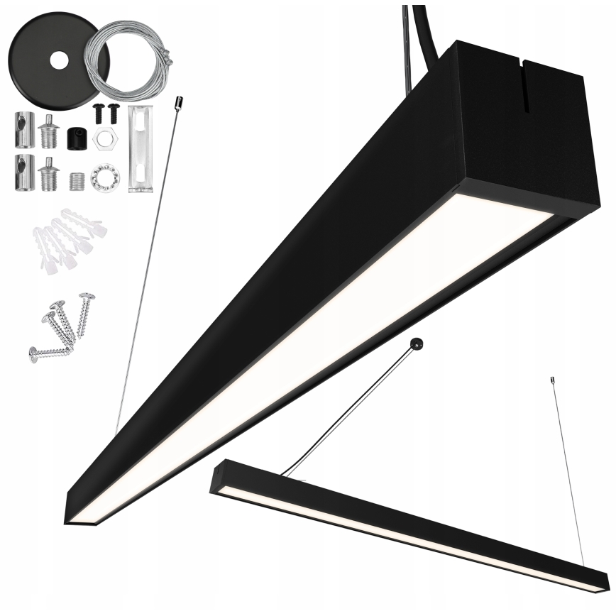 Suspension LED sur câble 44W/230V 6000K 120 cm noir