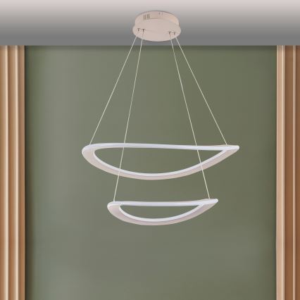 Suspension LED sur câble CASHMERE LED/75W/230V diam. 59,5 blanc