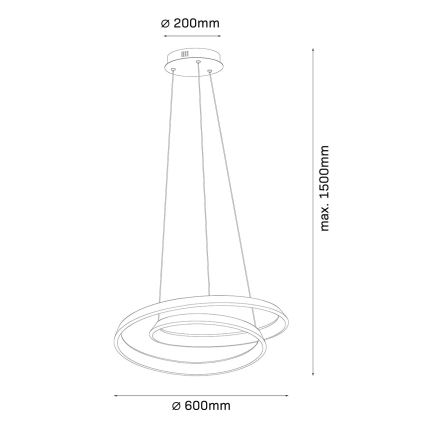 Suspension LED sur câble CASHMERE LED/75W/230V Ø 60 cm beige