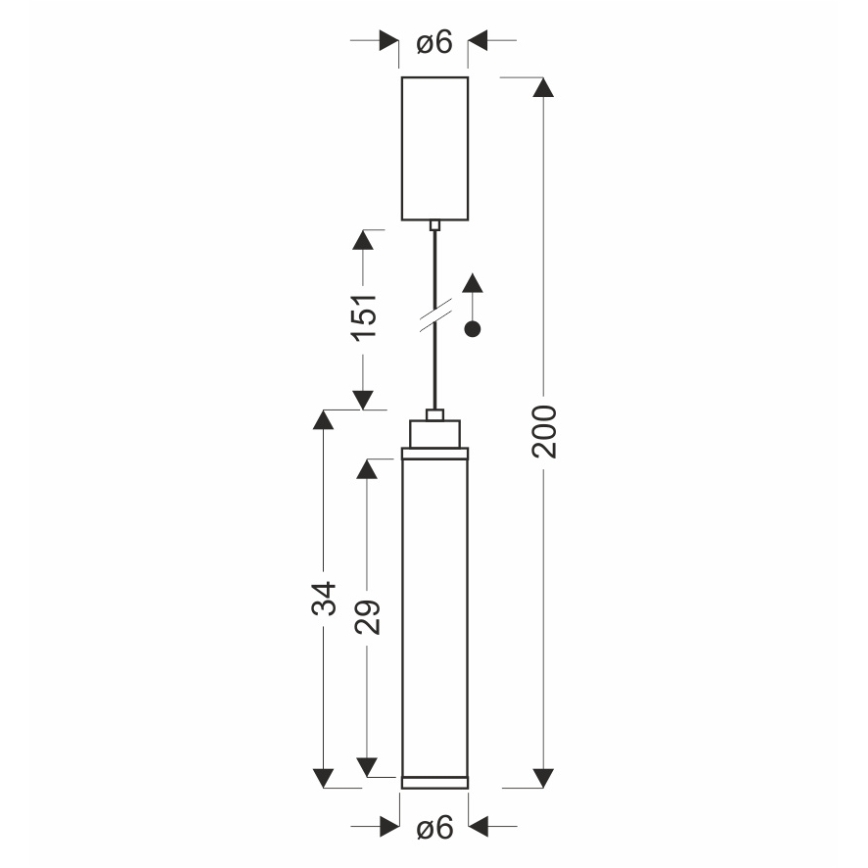 Suspension LED sur câble CORTE LED/10W/230V noire