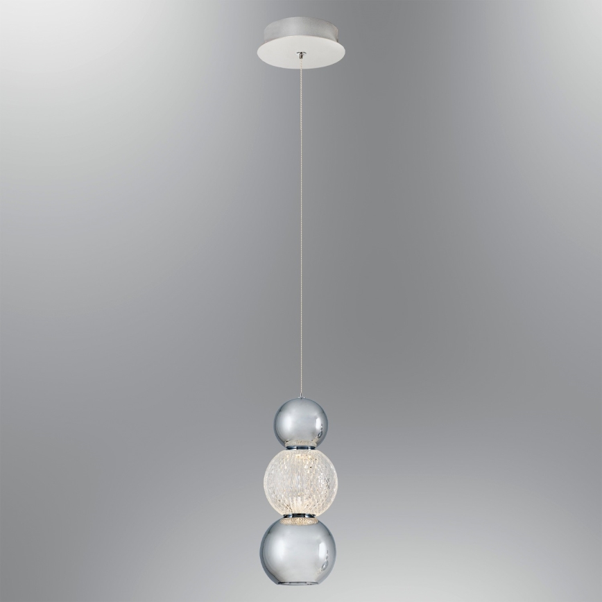 Suspension LED sur câble CREMONA LED/5W/230V 3000K chrome mat