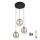 Suspension LED sur câble DEVI 3xE27/15W/230V noir/beige fumé