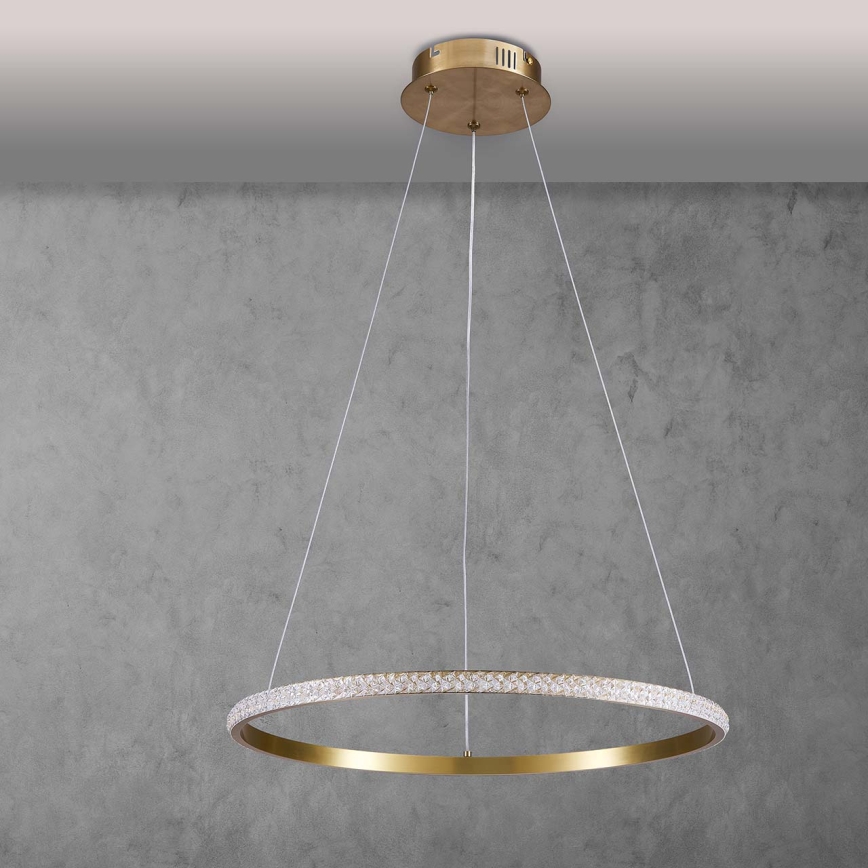 Suspension LED sur câble DIANA 25W/230V 4000K Ø 50 cm dorée
