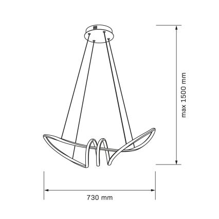 Suspension LED sur câble FLAVIA LED/44W/230V noir