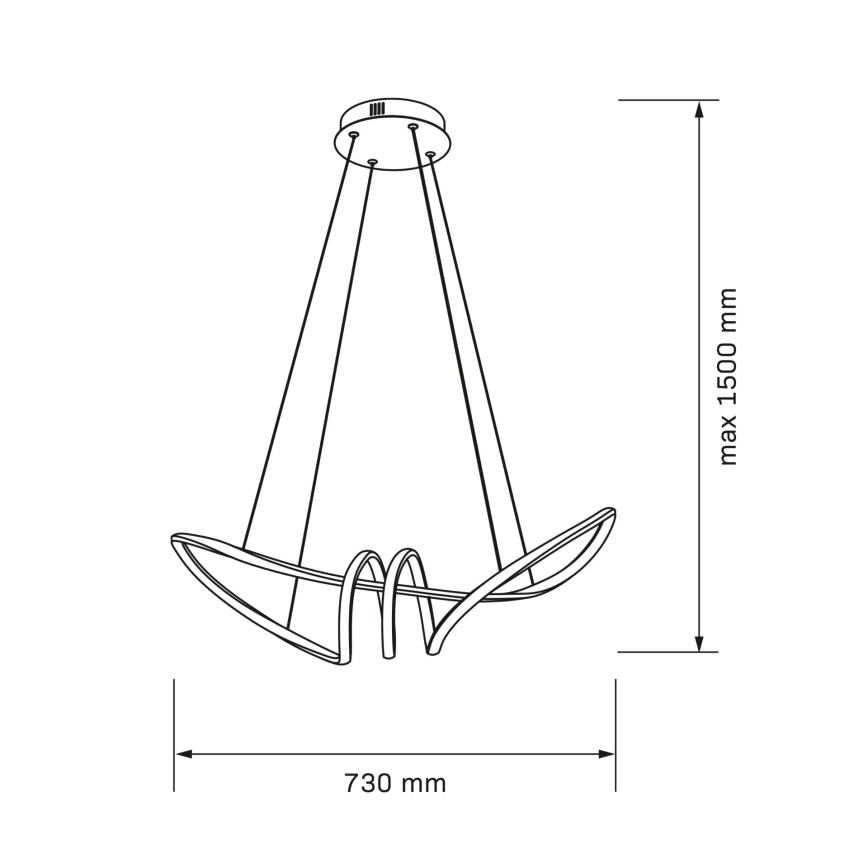 Suspension LED sur câble FLAVIA LED/44W/230V noir