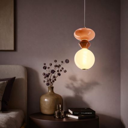 Suspension LED sur câble FLORES LED/10W/230V doré/orange/marron