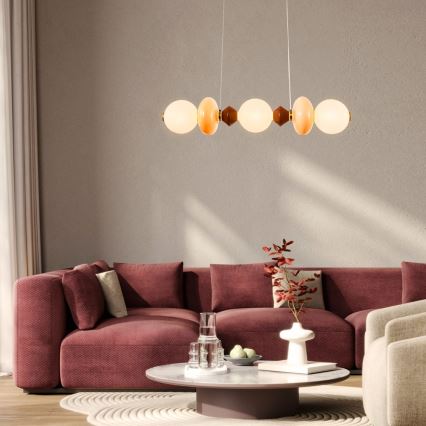 Suspension LED sur câble FLORES LED/20W/230V doré/orange/marron