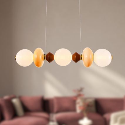 Suspension LED sur câble FLORES LED/20W/230V doré/orange/marron