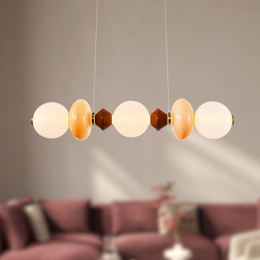 Suspension LED sur câble FLORES LED/20W/230V doré/orange/marron