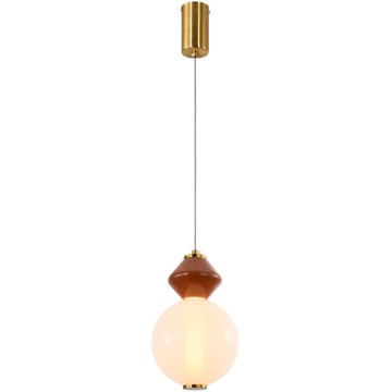 Suspension LED sur câble FLORES LED/7W/230V dorée/marron