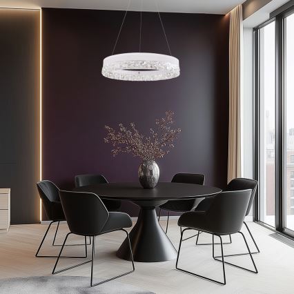 Suspension LED sur câble FROZI LED/32W/230V Ø 50 cm blanche