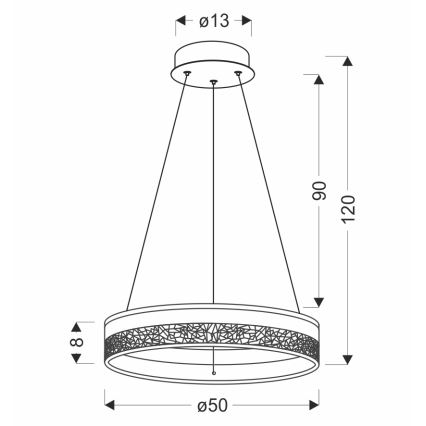Suspension LED sur câble FROZI LED/32W/230V Ø 50 cm blanche