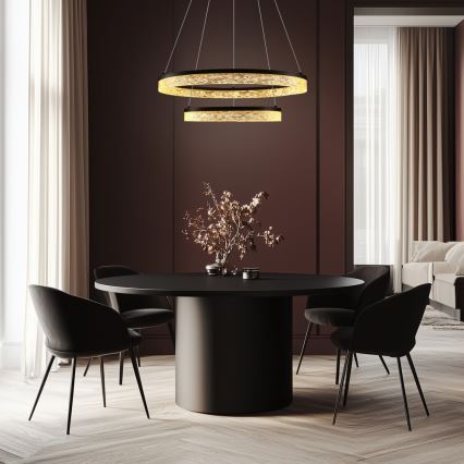 Suspension LED sur câble FROZI LED/38W/230V Ø 60 cm noir