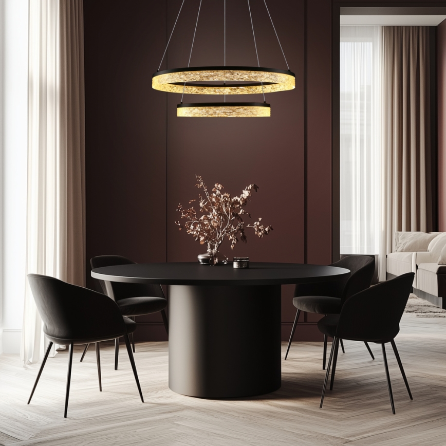 Suspension LED sur câble FROZI LED/38W/230V Ø 60 cm noir