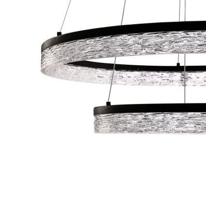Suspension LED sur câble FROZI LED/38W/230V Ø 60 cm noir