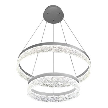 Suspension LED sur câble GALA, 54 W, 230 V, Ø 60 cm, argentée