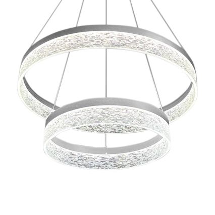 Suspension LED sur câble GALA, 54 W, 230 V, Ø 60 cm, argentée
