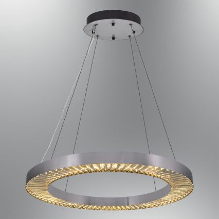 Suspension LED sur câble JESI LED/85W/230V 3000K Ø 80 cm argentée
