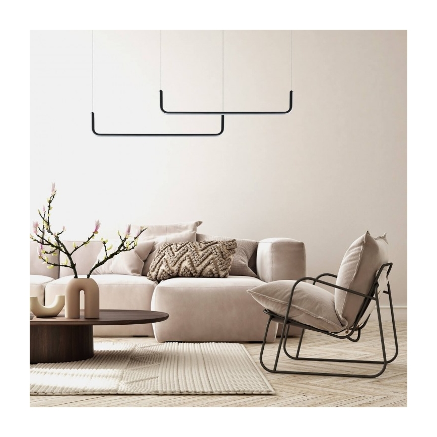 Suspension LED sur câble MALAWI 2xLED/20W/230V 3000/4000/6000K noire