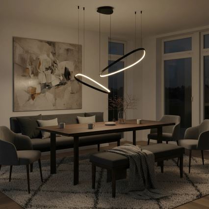 Suspension LED sur câble MICHELLE, 48 W, 230 V, 4000 K, noire