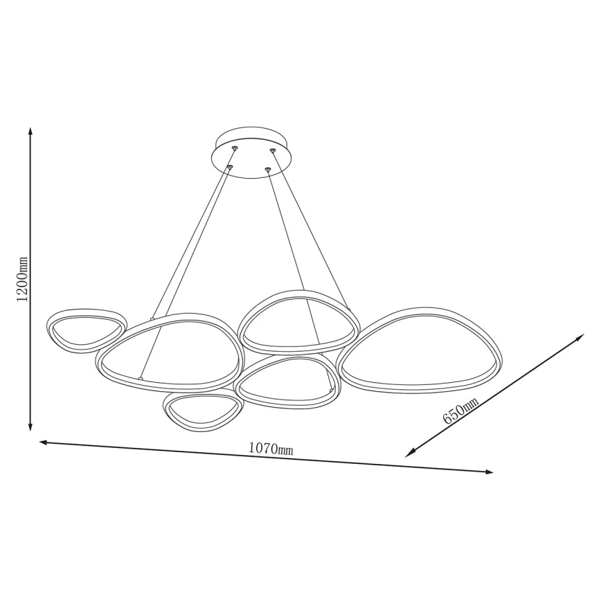 Suspension LED sur câble PETRA LED/58W/230V 4000K noir