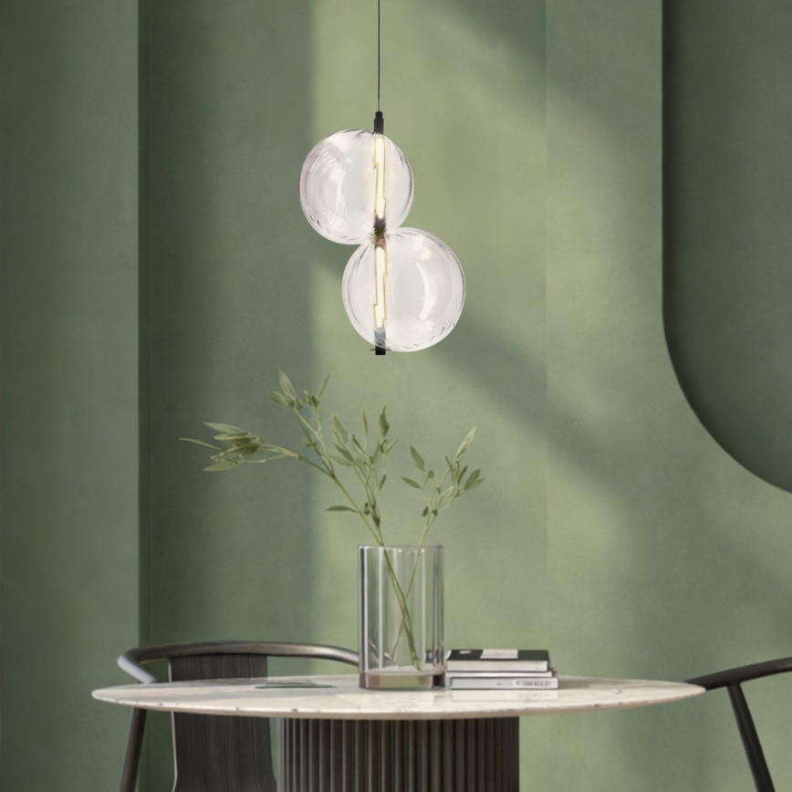 Suspension LED sur câble PLAYA LED/10W/230V noire