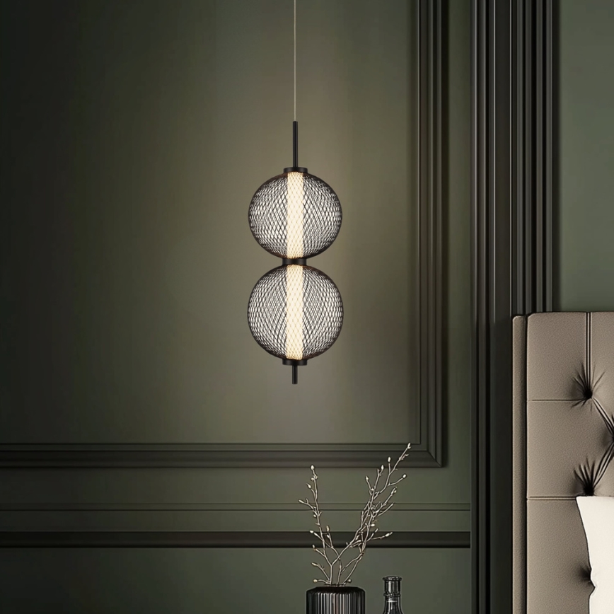 Suspension LED sur câble PUMA LED/10W/230V Ø 14 cm noire