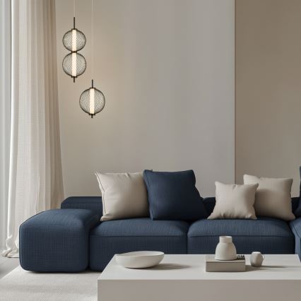 Suspension LED sur câble PUMA LED/10W/230V Ø 14 cm noire