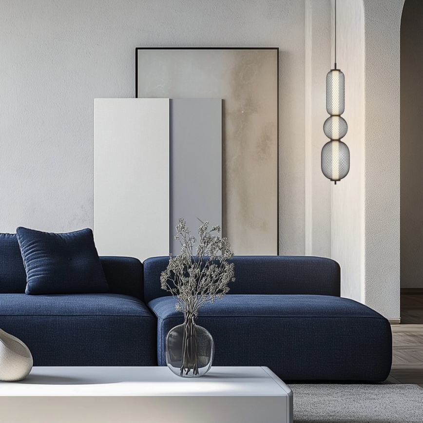 Suspension LED sur câble PUMA LED/15W/230V Ø 14 cm noire