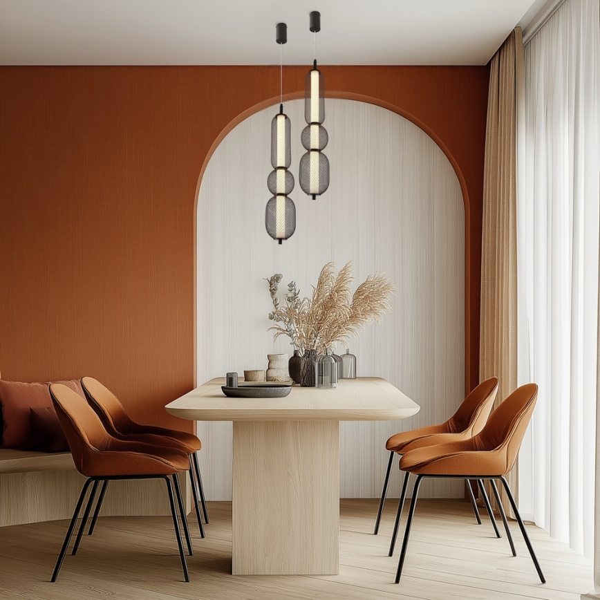 Suspension LED sur câble PUMA LED/15W/230V Ø 14 cm noire