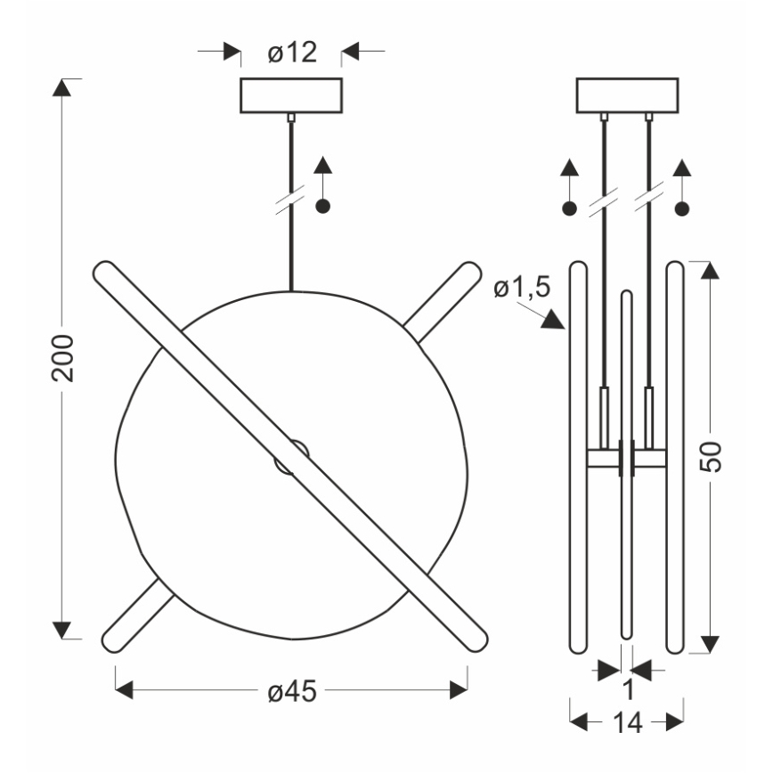 Suspension LED sur câble RELAX LED/15W/230V doré/blanc