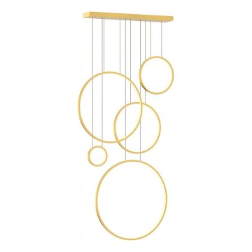 Suspension LED sur câble SATURNO LED/100W/230V, finition dorée