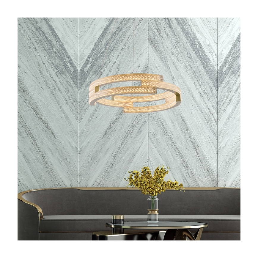 Suspension LED sur câble TARJA LED/36W/230V 3000/4000/6000K Ø 60 cm dorée