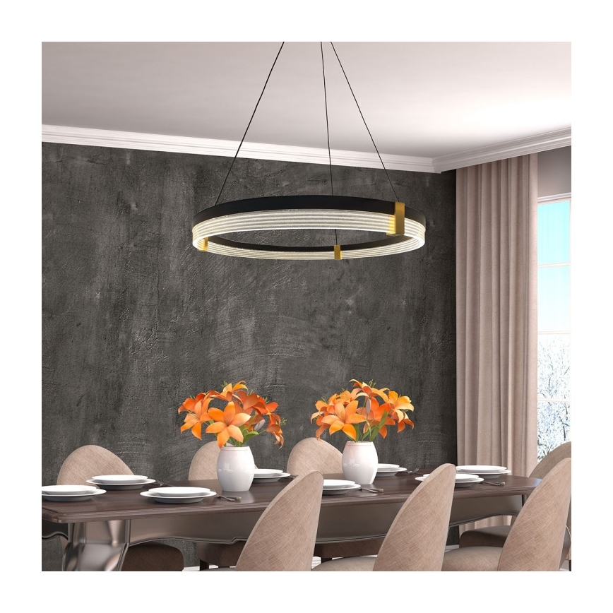 Suspension LED sur câble TRIANGLE LED/40W/230V 3000/4000/6000K Ø 60 cm noire
