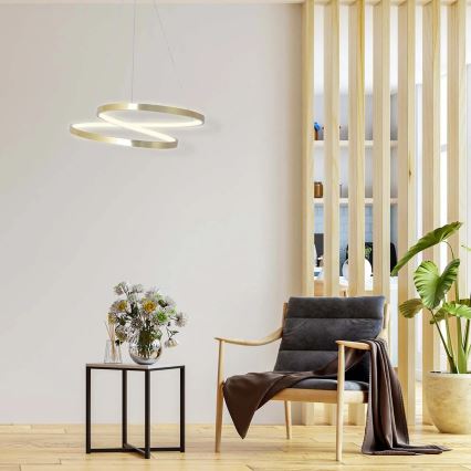 Suspension LED sur câble ZEFIRA LED/40W/230V 4000K Ø 50 cm dorée