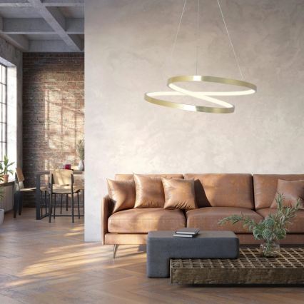 Suspension LED sur câble ZEFIRA LED/40W/230V 4000K Ø 50 cm dorée