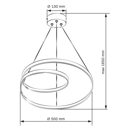 Suspension LED sur câble ZEFIRA LED/40W/230V 4000K Ø 50 cm dorée