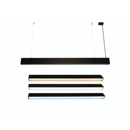 Suspension LED suspendue par câble 55W/230V 3000/4000/6500K 120 cm noire