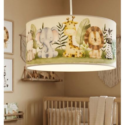 Suspension pour chambre d'enfant KIDS ROOM 1xE27/60W/230V Ø 40 cm, motif jungle