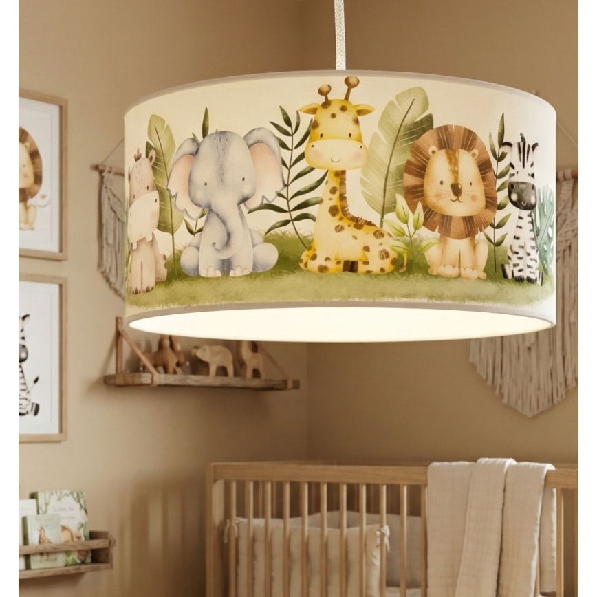 Suspension pour chambre d'enfant KIDS ROOM 1xE27/60W/230V Ø 40 cm, motif jungle