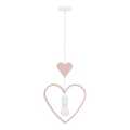 Suspension pour enfant HEART sur câble 1xE27/20W/230V rose/blanc