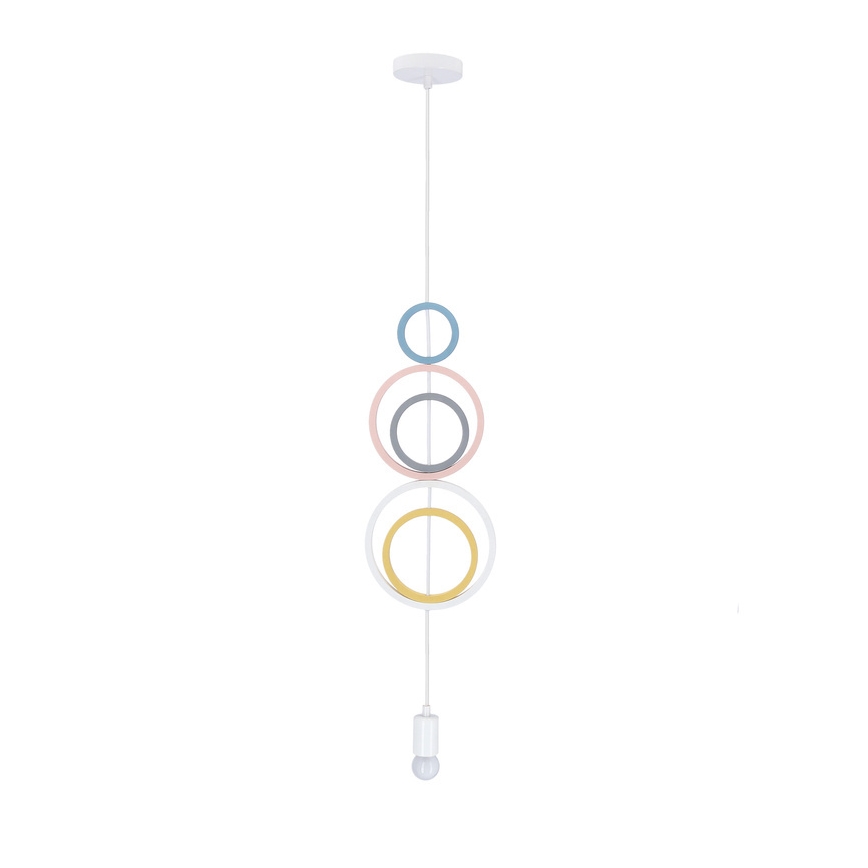 Suspension pour enfant HOOPS sur câble, 1 x E27, 20 W, 230 V, Ø 19 cm, multicolore