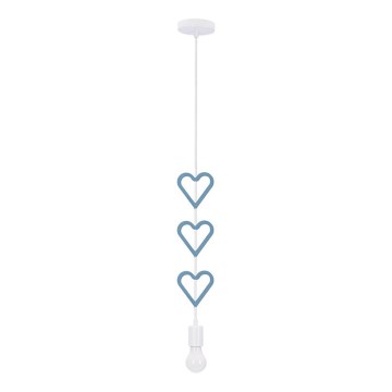 Suspension pour enfant sur câble HETS 1xE27/20W/230V bleu/blanc