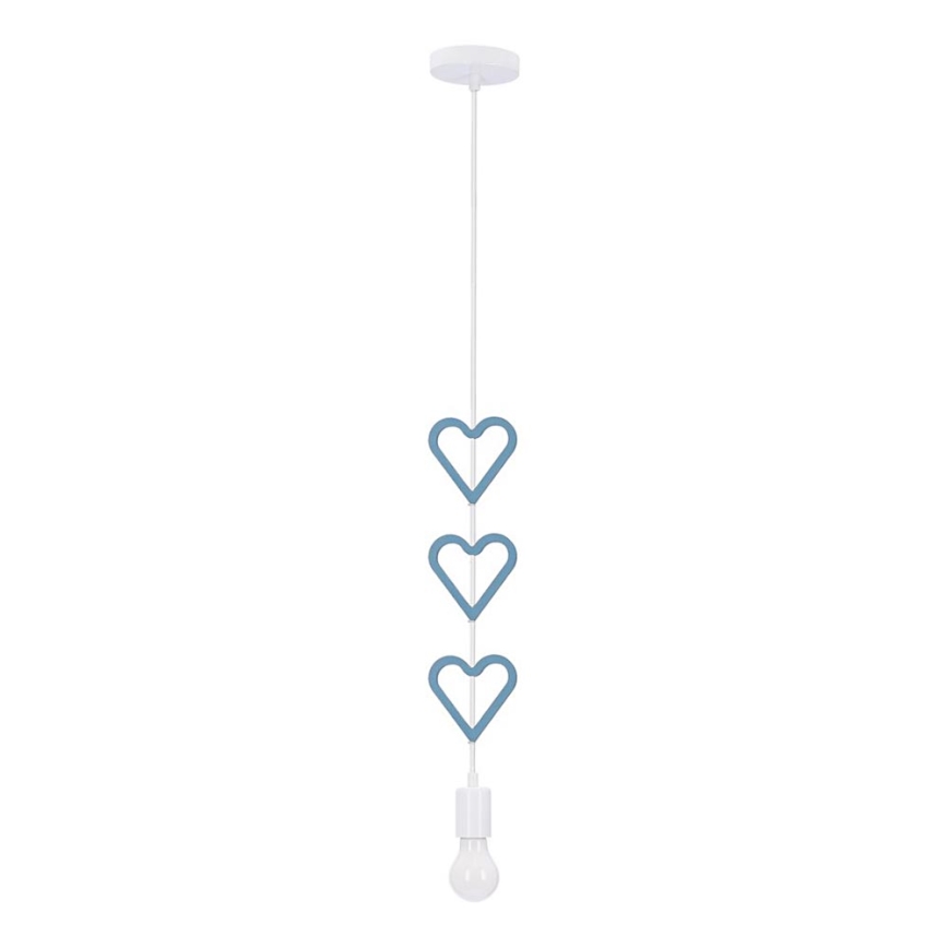 Suspension pour enfant sur câble HETS 1xE27/20W/230V bleu/blanc
