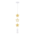 Suspension pour enfant sur câble STARS 1xE27/20W/230V jaune/blanc